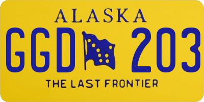 AK license plate GGD203