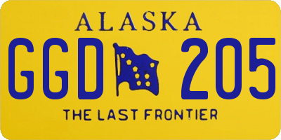 AK license plate GGD205