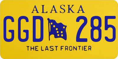 AK license plate GGD285