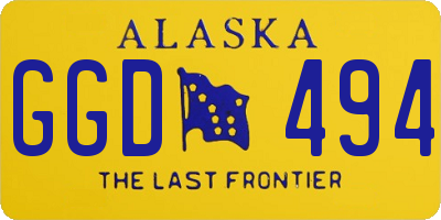 AK license plate GGD494