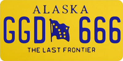 AK license plate GGD666