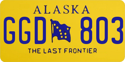 AK license plate GGD803