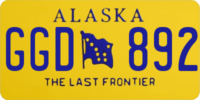 AK license plate GGD892