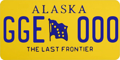 AK license plate GGE000