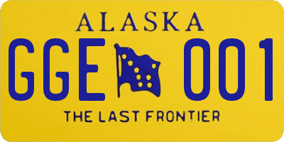 AK license plate GGE001