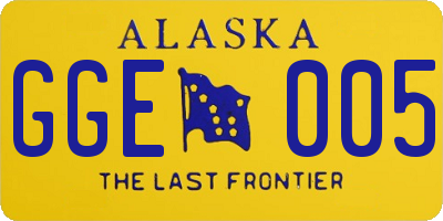 AK license plate GGE005