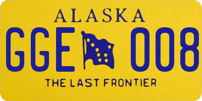 AK license plate GGE008