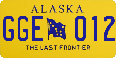 AK license plate GGE012