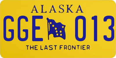 AK license plate GGE013
