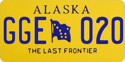 AK license plate GGE020