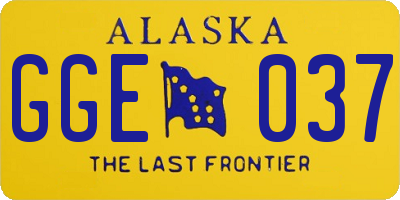 AK license plate GGE037