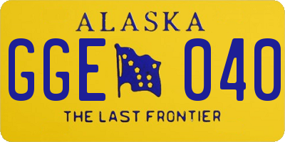 AK license plate GGE040