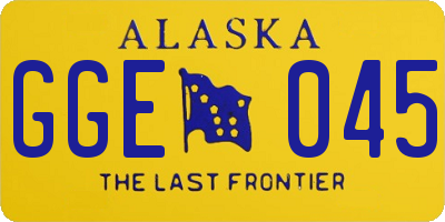 AK license plate GGE045