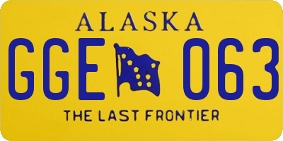 AK license plate GGE063