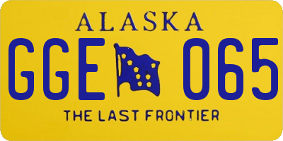 AK license plate GGE065