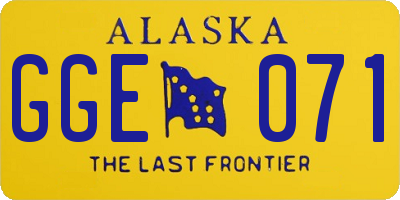 AK license plate GGE071