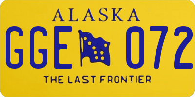 AK license plate GGE072