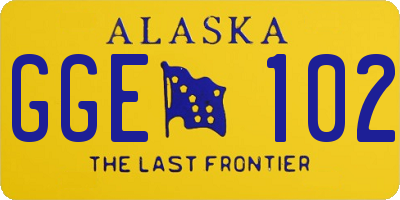 AK license plate GGE102