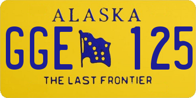 AK license plate GGE125