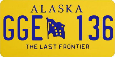 AK license plate GGE136