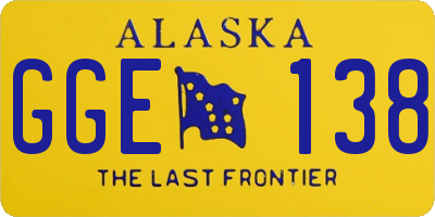 AK license plate GGE138