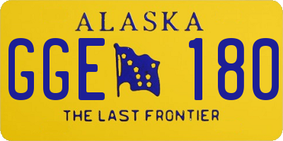 AK license plate GGE180