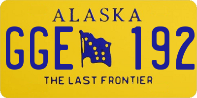 AK license plate GGE192
