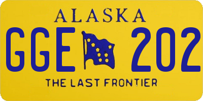 AK license plate GGE202