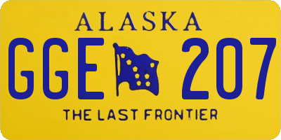 AK license plate GGE207