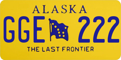 AK license plate GGE222