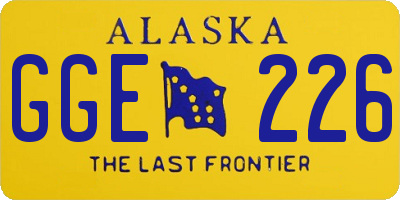 AK license plate GGE226
