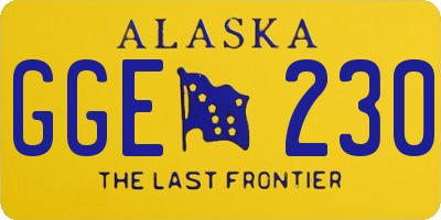 AK license plate GGE230
