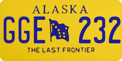 AK license plate GGE232