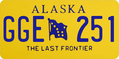 AK license plate GGE251