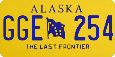 AK license plate GGE254
