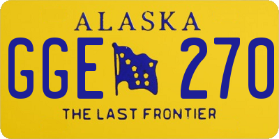 AK license plate GGE270