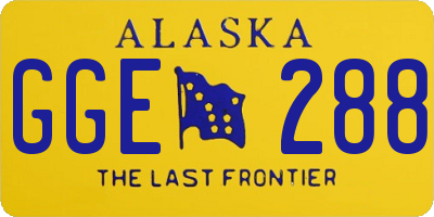 AK license plate GGE288