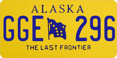 AK license plate GGE296