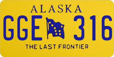 AK license plate GGE316
