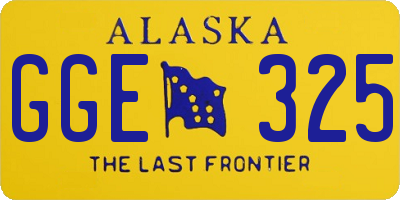 AK license plate GGE325
