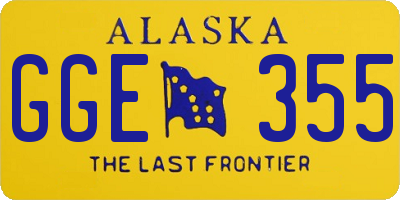 AK license plate GGE355