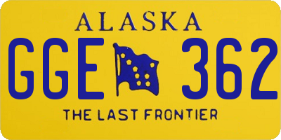 AK license plate GGE362