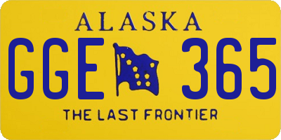AK license plate GGE365