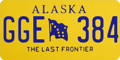 AK license plate GGE384