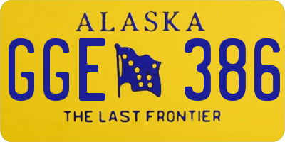 AK license plate GGE386