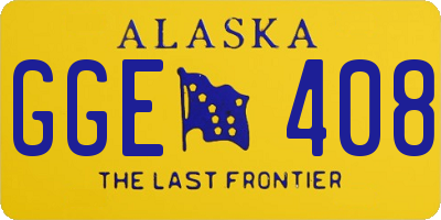 AK license plate GGE408