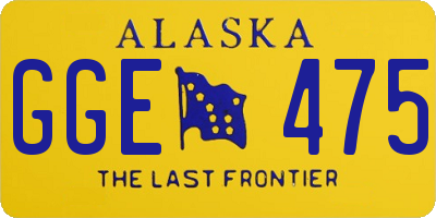 AK license plate GGE475