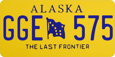 AK license plate GGE575