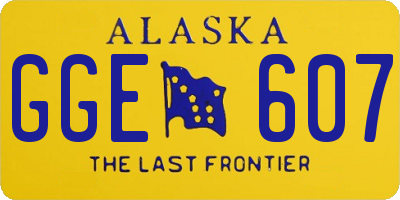 AK license plate GGE607