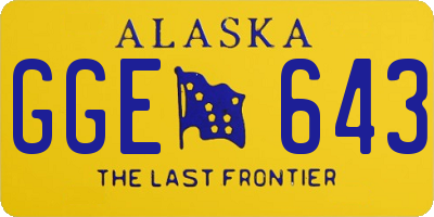 AK license plate GGE643